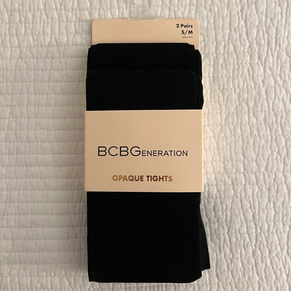 BCBGeneration Black Opaque Tights - 2 Pack
